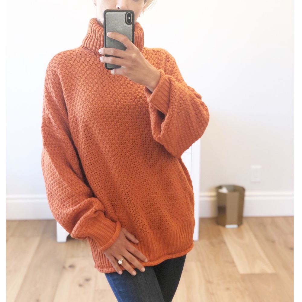 Flagstaff Orange Pullover Turtleneck Sweater - image 1